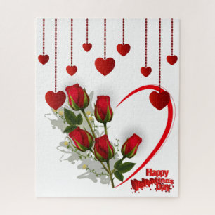 Puzzles Red Hearts Heureuse Sainte-Valentin