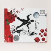 Puzzles Red Rose Floral Dice (Horizontal)