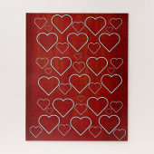 Puzzles Red White Hearts (Vertical)