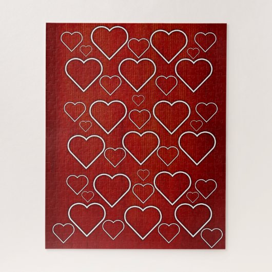 Puzzles Red White Hearts Legpuzzel (Verticaal)