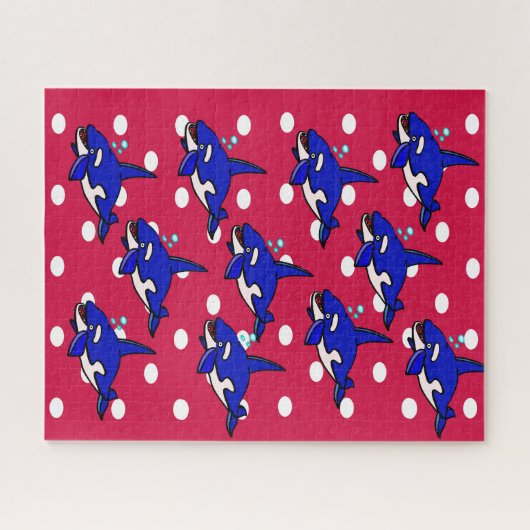 Puzzles requins rouges bleus (Horizontal)