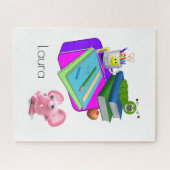 Puzzles Retour à l'école vers porc rose (Horizontal)