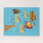 Puzzles Rétro Femme Dinning Chien (Horizontal)