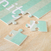 Puzzles Rose Floral Vert & Blanc Bande (Côté)