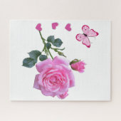 Puzzles Rose Papillon Coeurs Floral (Horizontal)