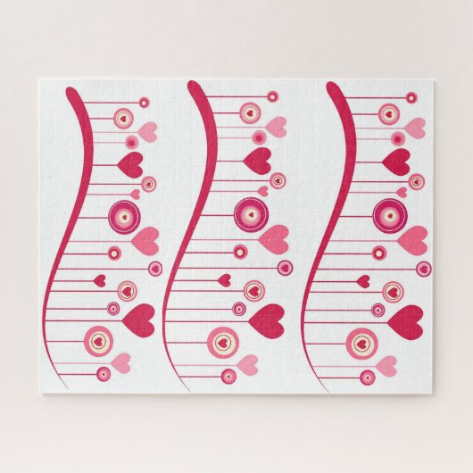 Puzzles Rose Red Hearts Heureuse Sainte-Valentin (Horizontal)