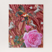 Puzzles Rose Rose Floral Chevaux (Vertical)