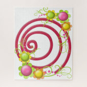 Puzzles Rouge & Blanc Fleurs Florales Fleurs Flori (Vertical)