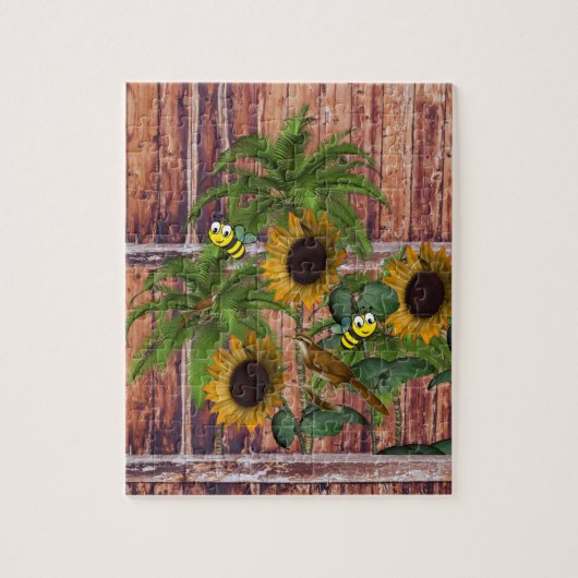 Puzzles Rustic Wood Bumblebeien Legpuzzel (Verticaal)