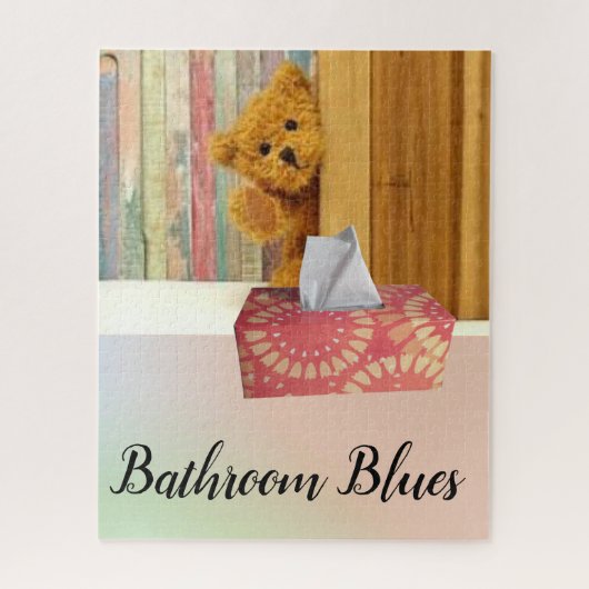 Puzzles Salle de bain Blues Teddy Bear (Vertical)
