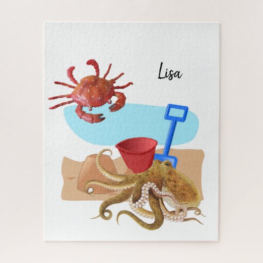 Puzzles Sand Crab Octopus Legpuzzel (Verticaal)