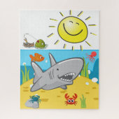 Puzzles Shark Ocean Fisherman Fishing (Vertical)