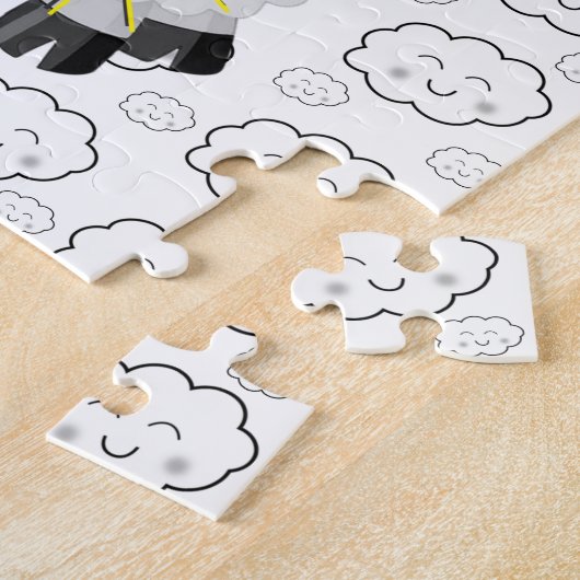 Puzzles Sheep Clouds Sun Legpuzzel (Zijkant)