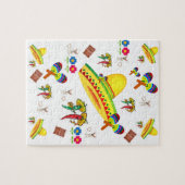Puzzles Sombrero Hot Peppers Chien Floral (Horizontal)