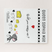 Puzzles Souris Coeurs Cheesy Voulez-vous m'épouser (Horizontal)