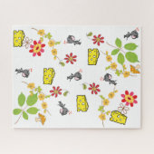 Puzzles Souris Fromage Floral (Horizontal)