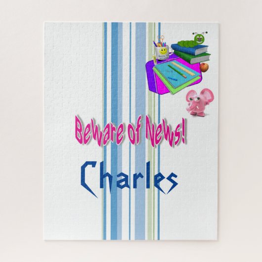 Puzzles Stripe Attention aux nouvelles, l'école (Vertical)