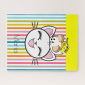 Puzzles Stripe Chat Souris Fromage (Horizontal)