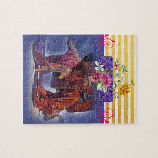 Puzzles Stripe Line Dancing Cowboy (Horizontal)