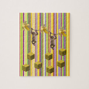 Puzzles Stripes Monkey Banana Legpuzzel