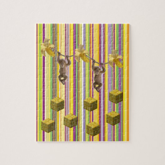 Puzzles Stripes Monkey Banana Legpuzzel (Verticaal)