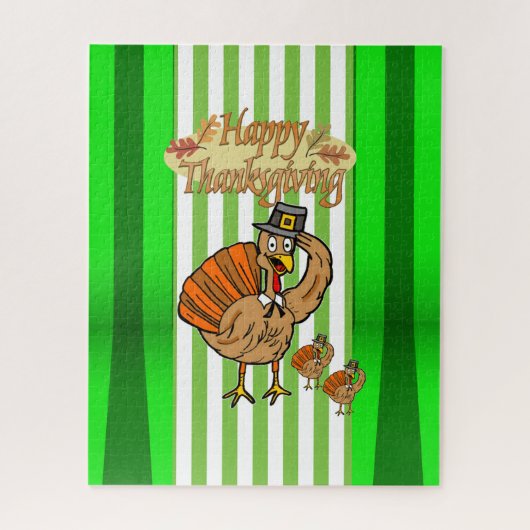 Puzzles Thanksgiving Turkey Green Fall (Vertical)