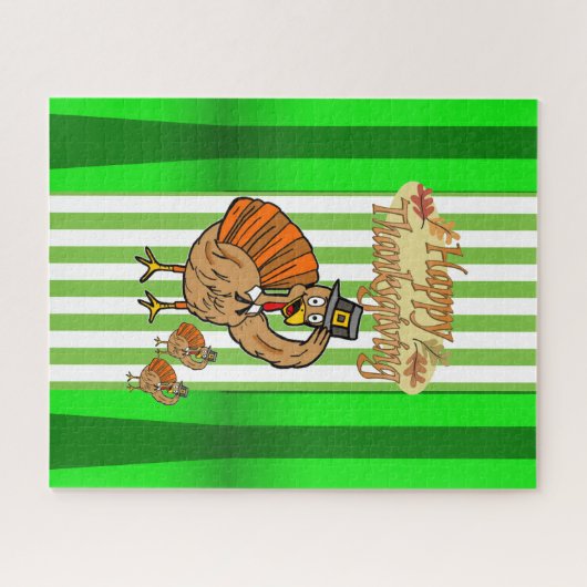 Puzzles Thanksgiving Turkey Green Fall (Horizontal)