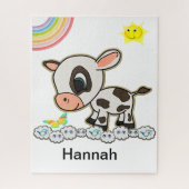 Puzzles Vache arc-en-ciel Soleil Papillon Nuages (Vertical)