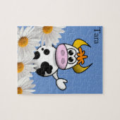 Puzzles Vache blanc marguerite florale (Horizontal)