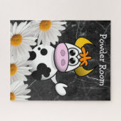 Puzzles Vache Floral Marbre Noir (Horizontal)