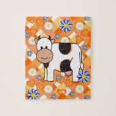 Puzzles Vache Orange Chevron Blue Stars (Vertical)