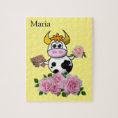 Puzzles Vache Roses roses Chocolat (Vertical)