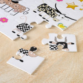 Puzzles Vache Soleil Nuages Arc-en-ciel Floral (Côté)