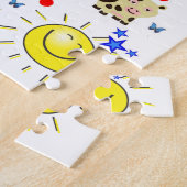 Puzzles Vache Soleil Nuages Bleu Étoiles (Côté)