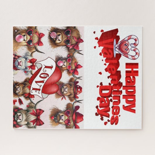 Puzzles vaches Heureuses Saintes-Valentin (Horizontal)