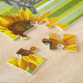 Puzzles Vert Jaune Bande Blanche, Tournesol Oiseau (Côté)