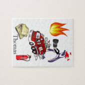 Puzzles White and Black Penguin Fireman (Horizontal)