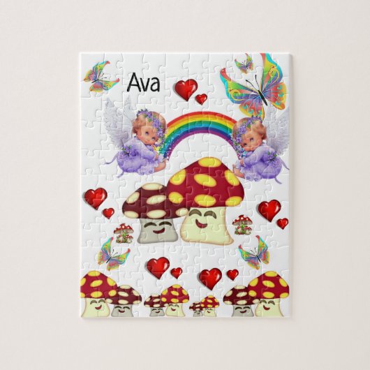 Puzzles White Angel Mushrooms Butterfly Legpuzzel (Verticaal)