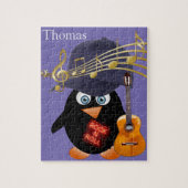 Puzzles White en Black Penguin Guitar Rock n Roll Legpuzzel (Verticaal)