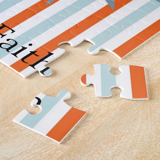 Puzzles White et Orange Stripe Sun (Côté)