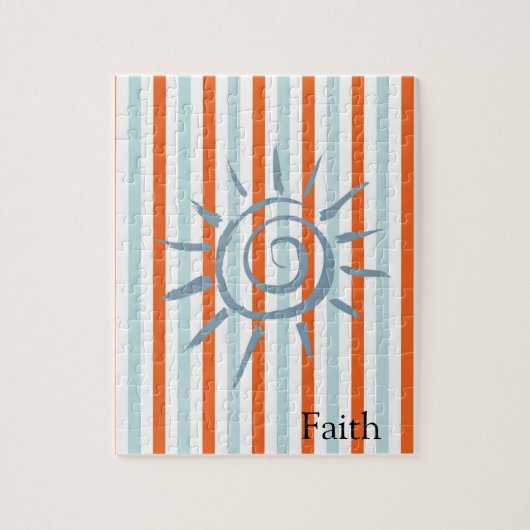 Puzzles White et Orange Stripe Sun (Vertical)