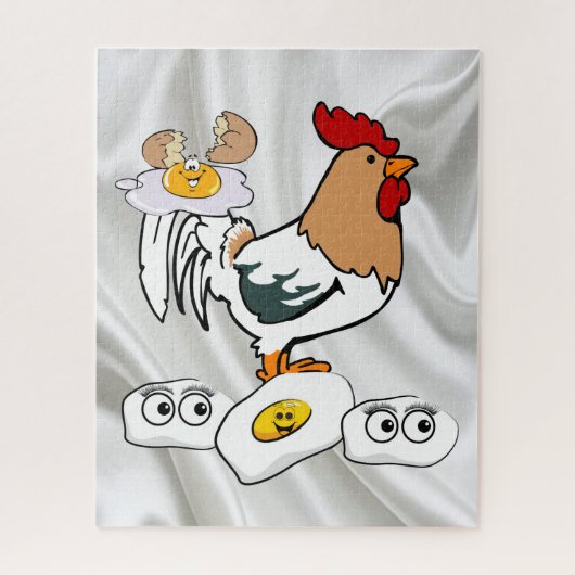 Puzzles White Sheer Chickens Eggs Legpuzzel (Verticaal)