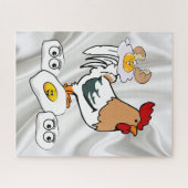Puzzles White Sheer Chickens Eggs Legpuzzel (Horizontaal)