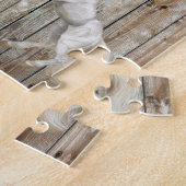 Puzzles Wood White Horses Legpuzzel (Zijkant)