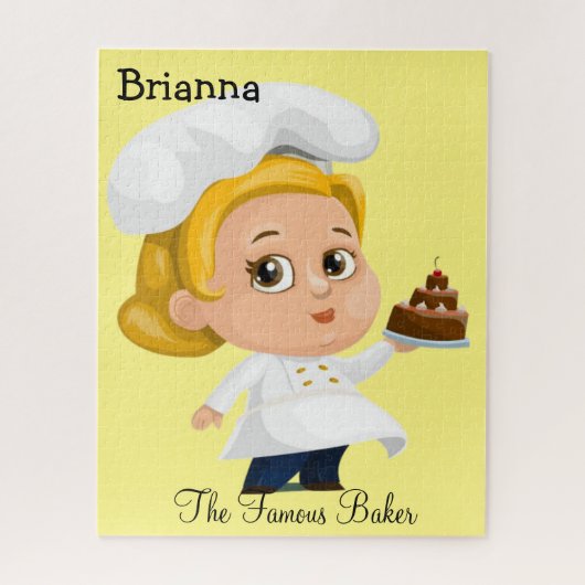 Puzzles Yellow Baker Bakery Cupcake Legpuzzel (Verticaal)