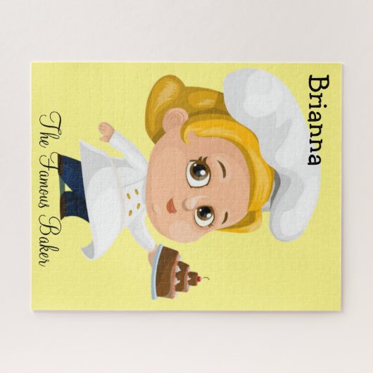 Puzzles Yellow Baker Bakery Cupcake Legpuzzel (Horizontaal)