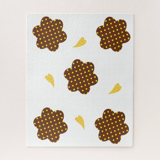 Puzzles Yellow & Brown Flowers Heart Legpuzzel (Verticaal)