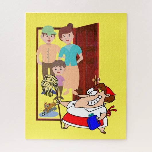Puzzles Yellow Cleaning Lady Legpuzzel (Verticaal)