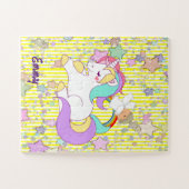 Puzzles Yellow & White Stripe Unicorn (Horizontal)