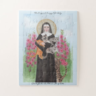 PUZZZLE Saint Gertrude Patron St. van Katten Voeg  Legpuzzel